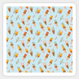 Ice cream Pattern in Vintage Colors Sticker